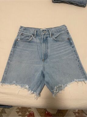 Agolde High-Waist Light Blue Denim Cutoff Shorts